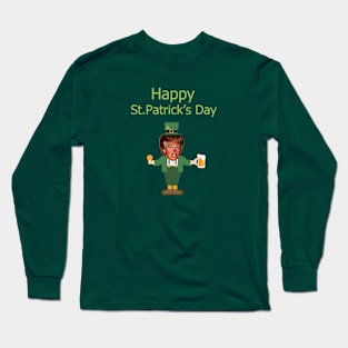 happy st patricks day donald trump leprechaun Long Sleeve T-Shirt